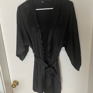 Victoria's Secret Black Satin Robe